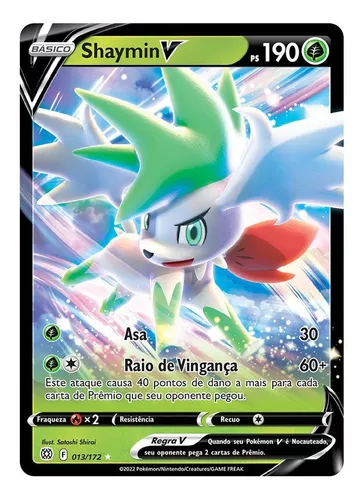 Carta Pokemon Shaymin V Astro Português Card Original Copag Astros  Cintilantes