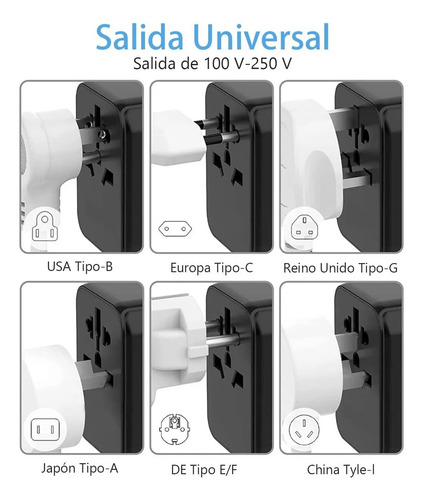 Adaptador Internacional-todo En Uno Adaptador De Universal