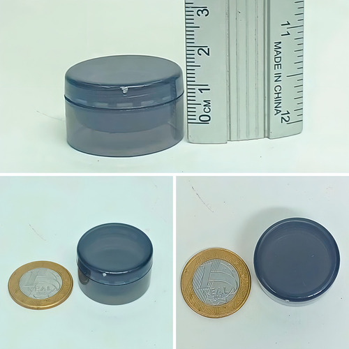 500 Potinhos Acrílico Preto C/ Tampa P/ Amostra De Creme 4g