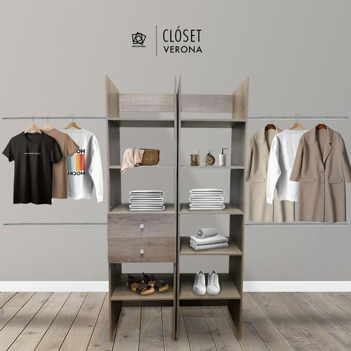 Closet Verona Entrepañera Premium Ajustable Color Gris