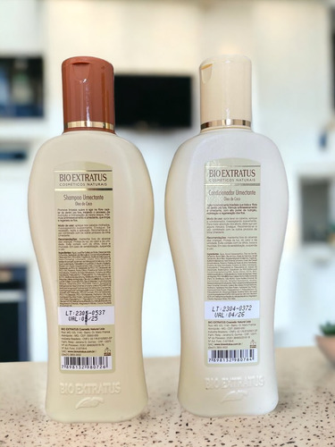 Kit 1 Shampoo 1 Condicionador Brilho Umectante 250ml Bio Ext