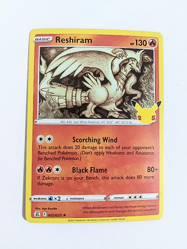 Pokémon Tcg Reshiram 002/025 Celebrations 25