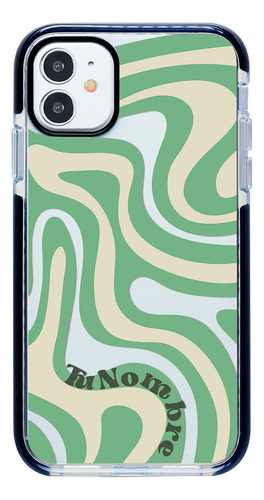 Funda Para iPhone Con Tu Nombre Para Mujer Curvas Verde