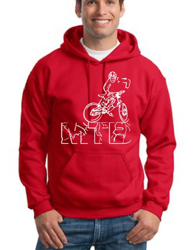 Sudadera Hoodie Roja Mtb Mountain Bike