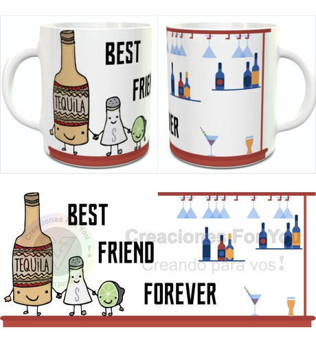 Tazas Dia Del Amigo Amiga Ceramica Importada Personalizadas