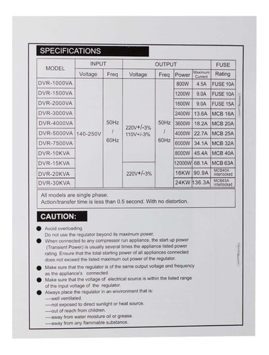 Estabilizador De Voltaje Servomotor 5000va Dvr-5000va Prasek