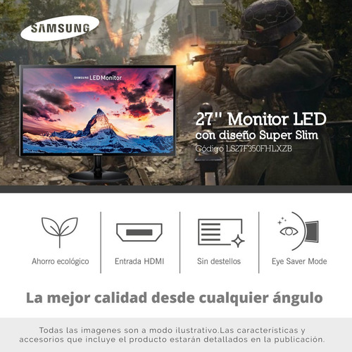 Monitor Samsung 27 F350 Led Full Hd 60hz 180p Pce