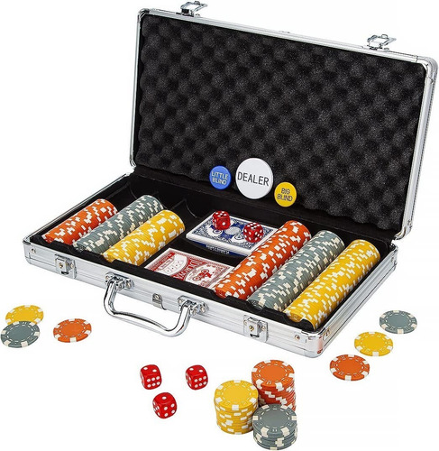 Juego De 300 Fichas Maleta Aluminio Nuevas + Cartas De Póker