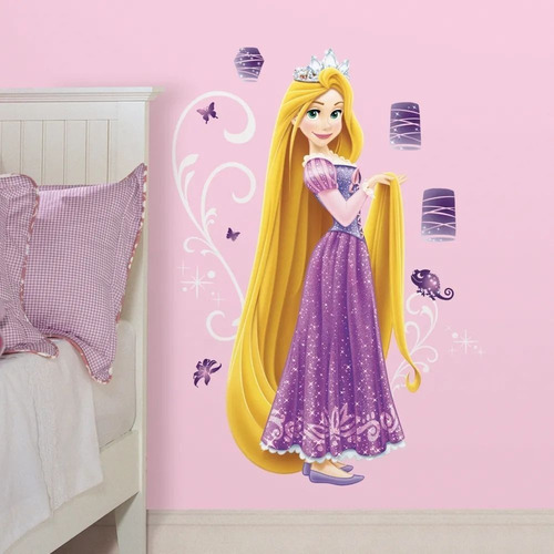 Imagem 2 de 3 de Adesivo De Parede Princesa Rapunzel - Rmk2552gm Reutilizável