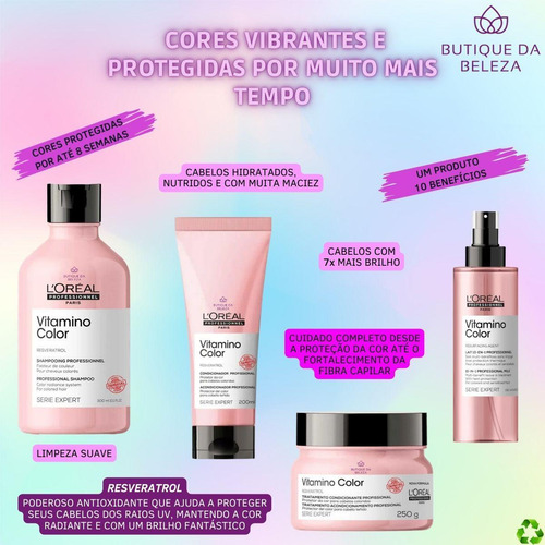 Kit Shampoo Condicionador Máscara E Spray Leave-in Loreal