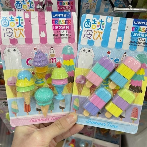 Pack 2 Set De Gomas De Borrar Diseños - Papelería Kawaii