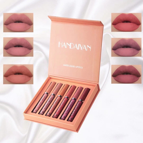 Handaiyan Matte Lipstick Set 6 Pintalabios Voluminizadores