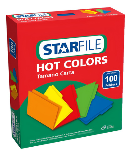 Folders Tamaño Carta De Color C/100 Piezas