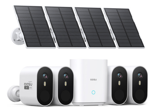 Cámaras de seguridad aosu solar exterior inalámbrica cámaras de vigilancia 3mp seguridad hogar