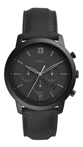 Relógio Fossil Masculino Grant Crono Fs5503/0pn Preto Couro