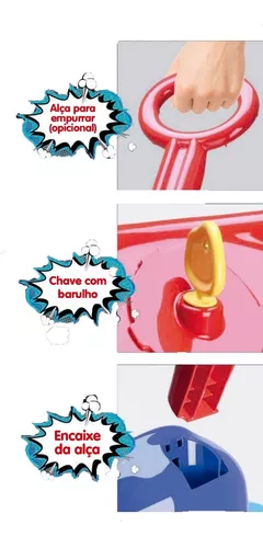 Triciclo Motoca Infantil super heróis com haste Samba toys - Rede