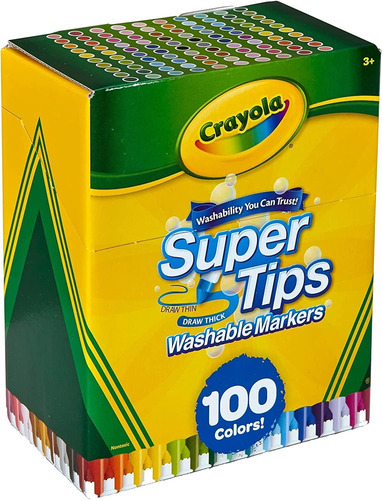 Imagen 2 de 11 de Juego 100 Marcadores Crayola Super Tips Tinta Lavable