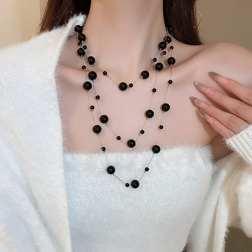 Collar De Perlas Artificiales Extralargo