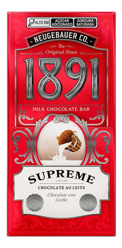Chocolate Supreme Con Leche 90g Neugebauer 1891 Importado