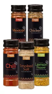 Kit Com 5 Temperos Cuestacom Sabores Da Culinária Mexicana