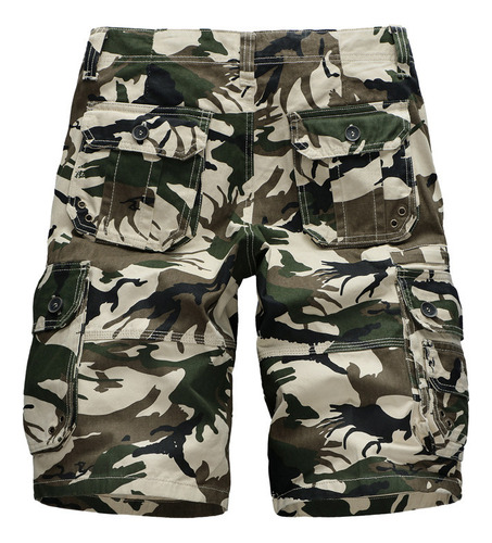 Pantalones Cortos Tipo Cargo De Camuflaje Para Hombre, Panta