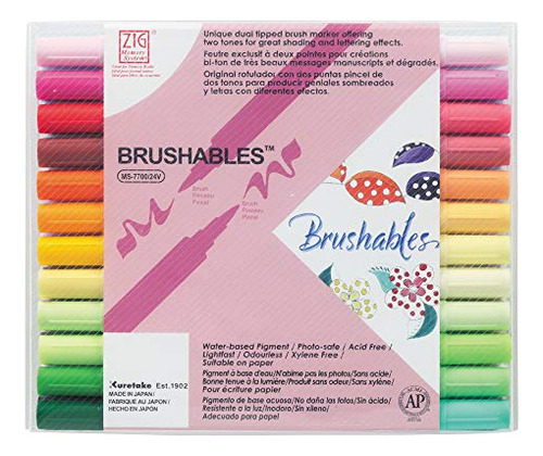 Zig Brushables 24 Rotuladores Pincel, Juego De 24 Color...