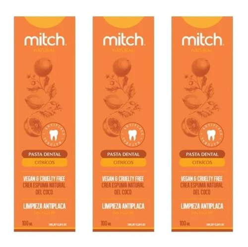 3 Pack Pasta Dental Mitch Premium Cítricos 100ml