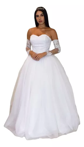 Vestido Noiva Brilho Lindo Casamento Plus Princesa 'e145