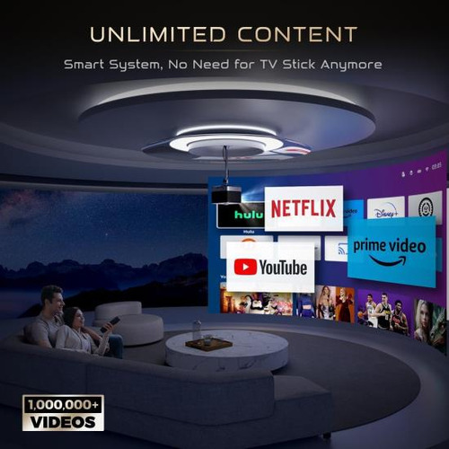 Projetor Tudo-em-um 4k, Projetor Inteligente Aurzen Boom 3