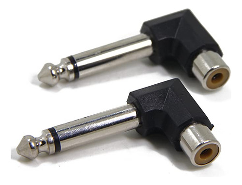 90 grados Adaptador Rca A 1/4&#34; Fono Jack 2 - Unidades