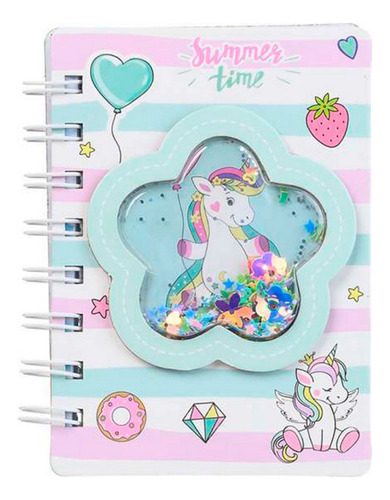 Agenda Libreta Diario Unicornio Pony 3d Corazones Estrellas