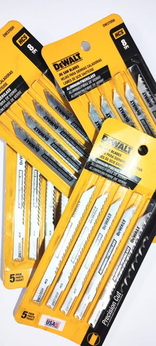 Hojas Sierra Caladora X 5 Unidades Dewalt Dw3705h 8tpi