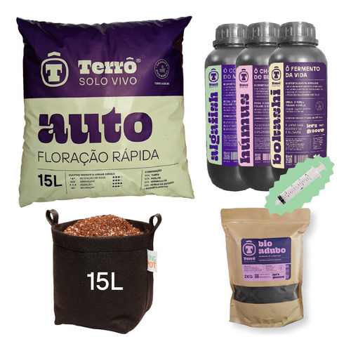 Kit - Solo, Adubo, Bioferts, 1 Vaso De 15l