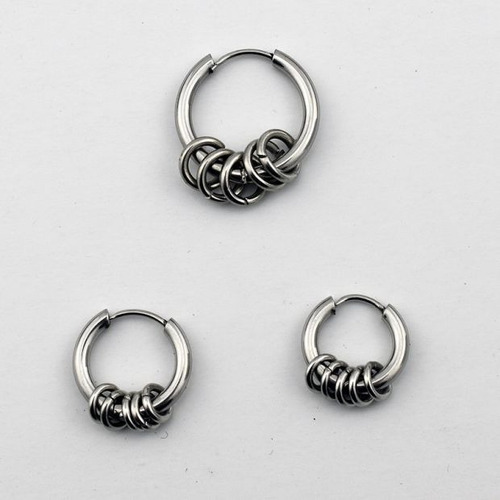 Imagen 5 de 9 de Aros Hombre Aritos Argollas Piercing De Acero Quirúrgico
