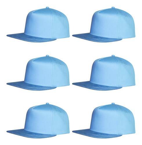 Paquete Gorra Lisa Azul/azul Roycaps 6 Piezas Snapback Azul Acero Ajustable