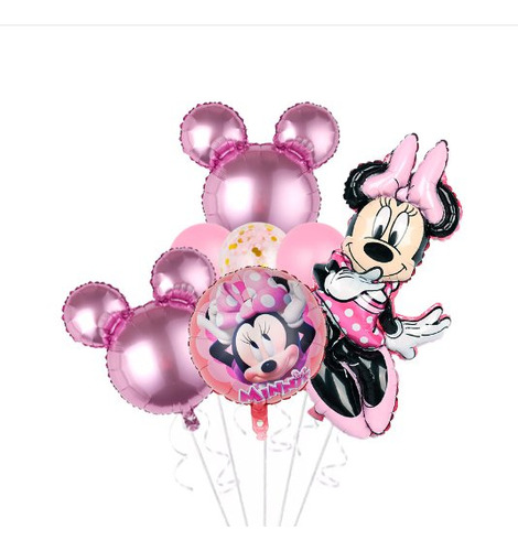Globos Metálicos Minnie Mouse Fiesta Cumpleaños Decoraciones