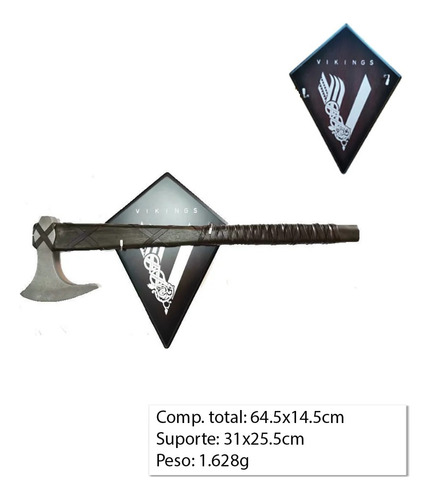 Machado Viking Ragnar Lothbrok Cosplay Decoração C/ Suporte