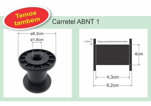 Imagem 4 de 8 de Carretel Plástico Abnt Nº02 - Kit C/ 20 Peças