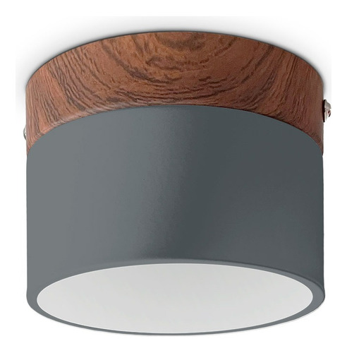 Luminaria Nordico Panel Led Neutro 9w Gris Madera Plaf 46028