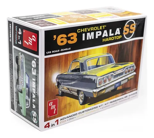 【未開封】AMT 1/25 1963 Chevrolet Impala SS 1963 Chevy Impala Ss Hardtop - 1/25 - Amt 1149 | MercadoLivre