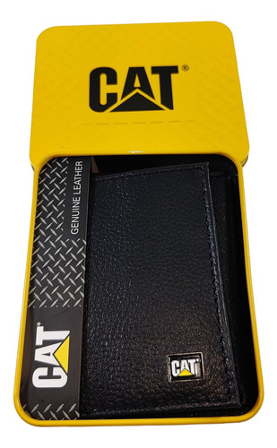 Billetera Caterpillar Original Trifold Wallet Leather Black