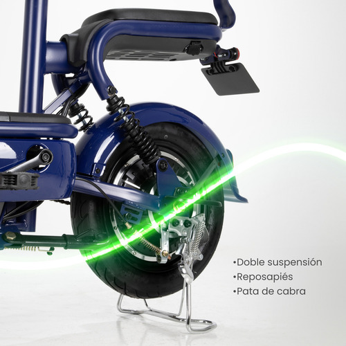Bicicleta Eléctrica Neon EX-1R 350w acero 150kg canastilla 50km color azul oscuro