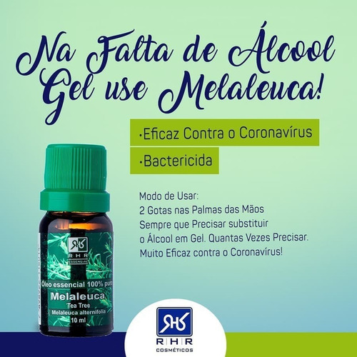 Oleo Essencial De Melaleuca Tea Tree 100% Puro 10 Ml - Rhr