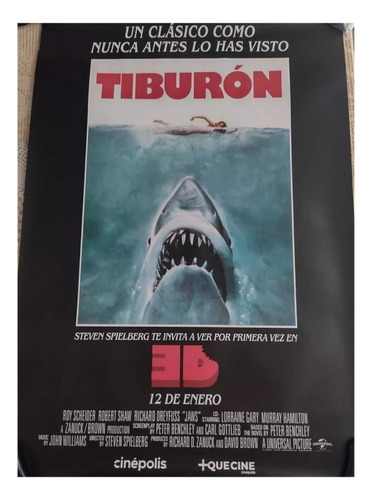 Póster Original, Oficial De Cine Tiburón
