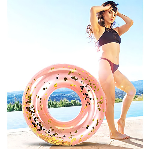 Inflatable Pool Float Party Accesorio Para Tubo Rose Gold Co