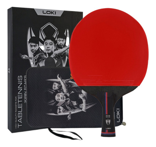 Paleta De Ping Pong Loki 6 Estrellas Carbón + Estuche