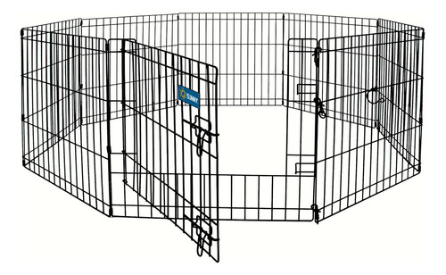 Corral Plegable Para Mascotas Sp-2803 61x76cm Por Panel. Color Negro