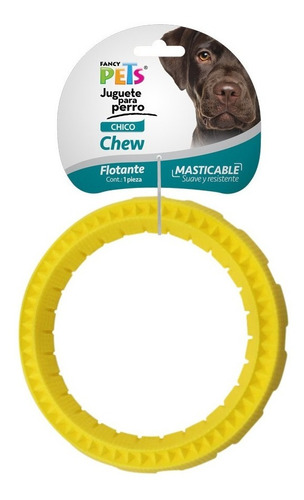 Juguete Masticable Aro Grandamarillo Morder Perro Fancy Pets