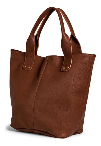 Bolsa Feminina Saco Couro Ombro Botões Estilo Clássica Cor Marrom