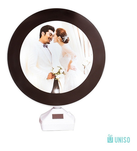 Imagem 2 de 3 de Porta Retrato Com Led Redonda